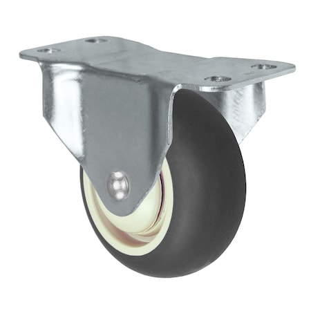 Durastar Caster, 2x7/8 Rigid Fork, 2x7/8 PU, Polyoefin Wheel, Grey, Beige, Plain 10CR278PPU80Y-SP